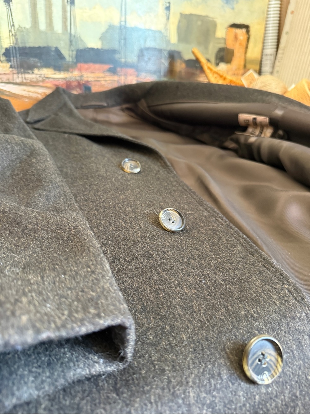 VTG Austrian Loden Men's Overcoat | Mid-Century Karat-Kleidung Vienna | 40/42